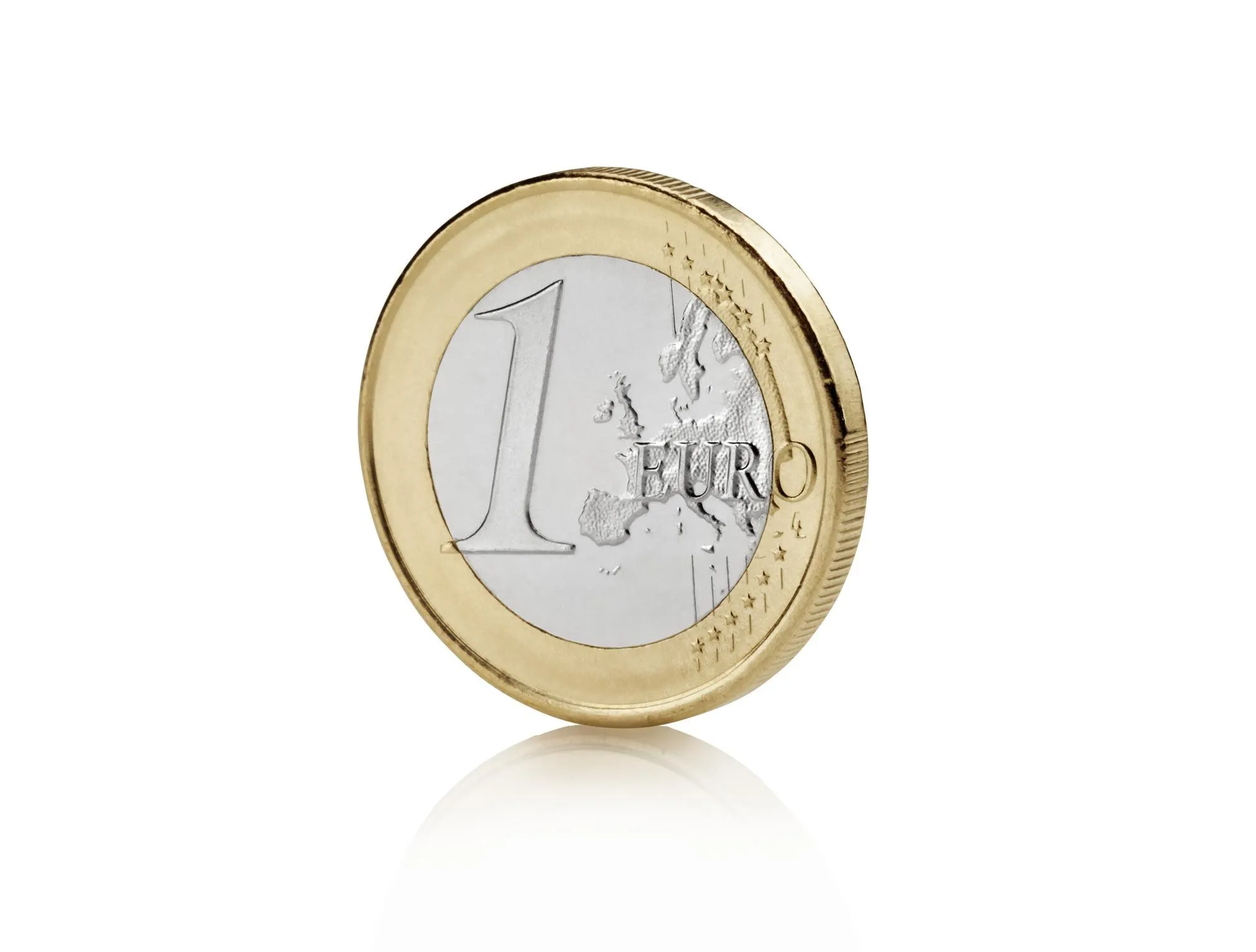 Close-up of a one euro coin